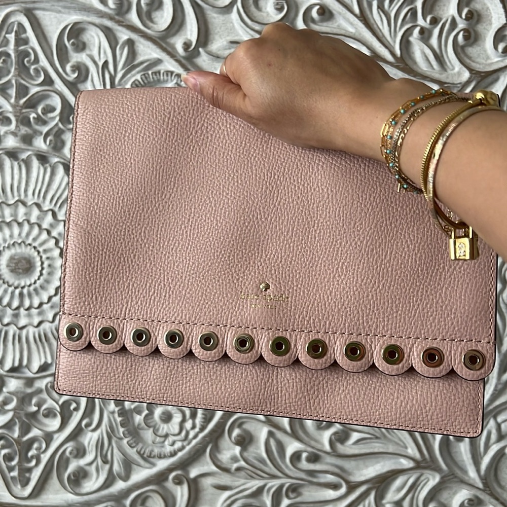 Light pink/plush Kate Spade large clutch envelope hand bag. New w/o tags.